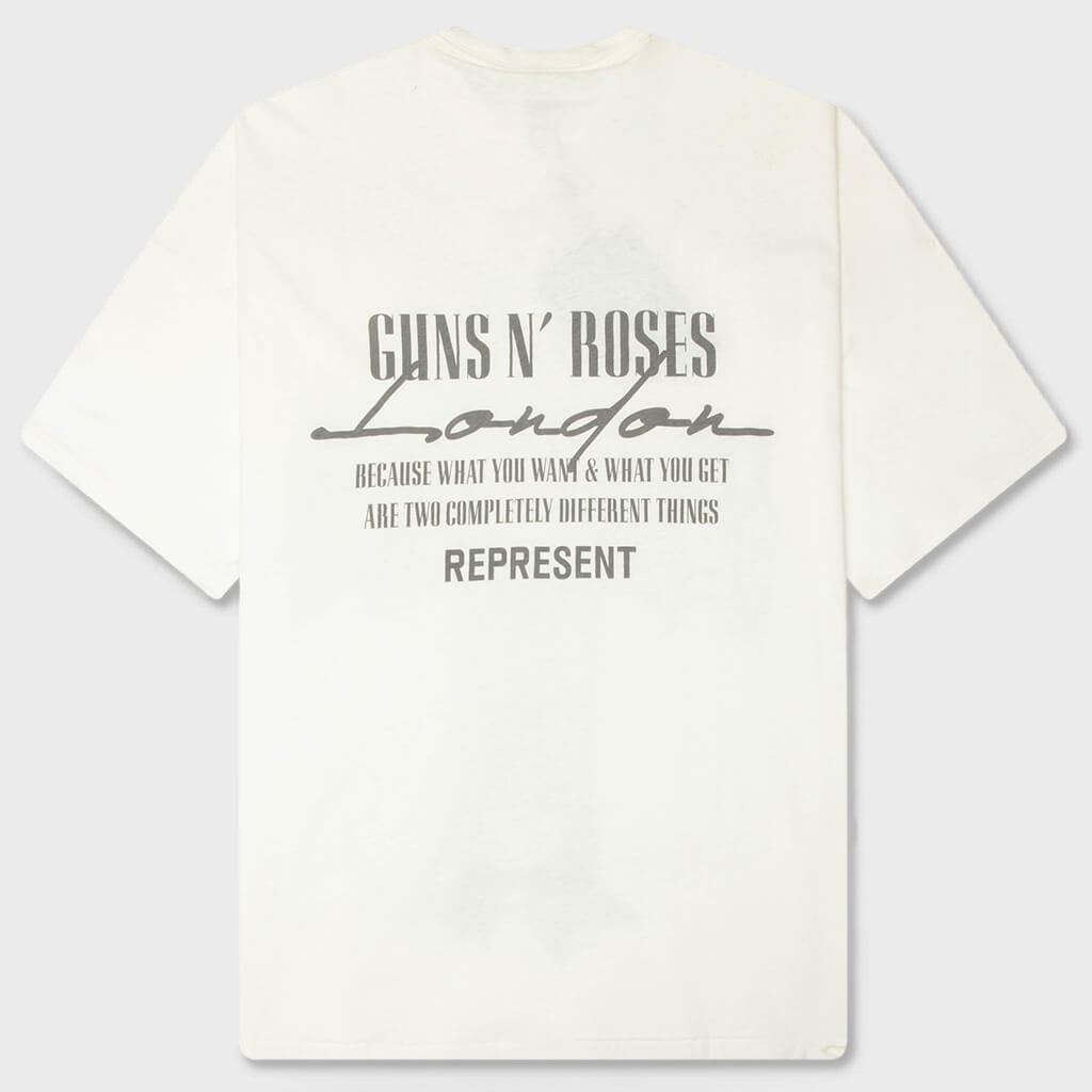 洋楽 TE: What You Represent? Represent x Guns N' Roses Cross T-Shirt - Washed Ecru – Feature