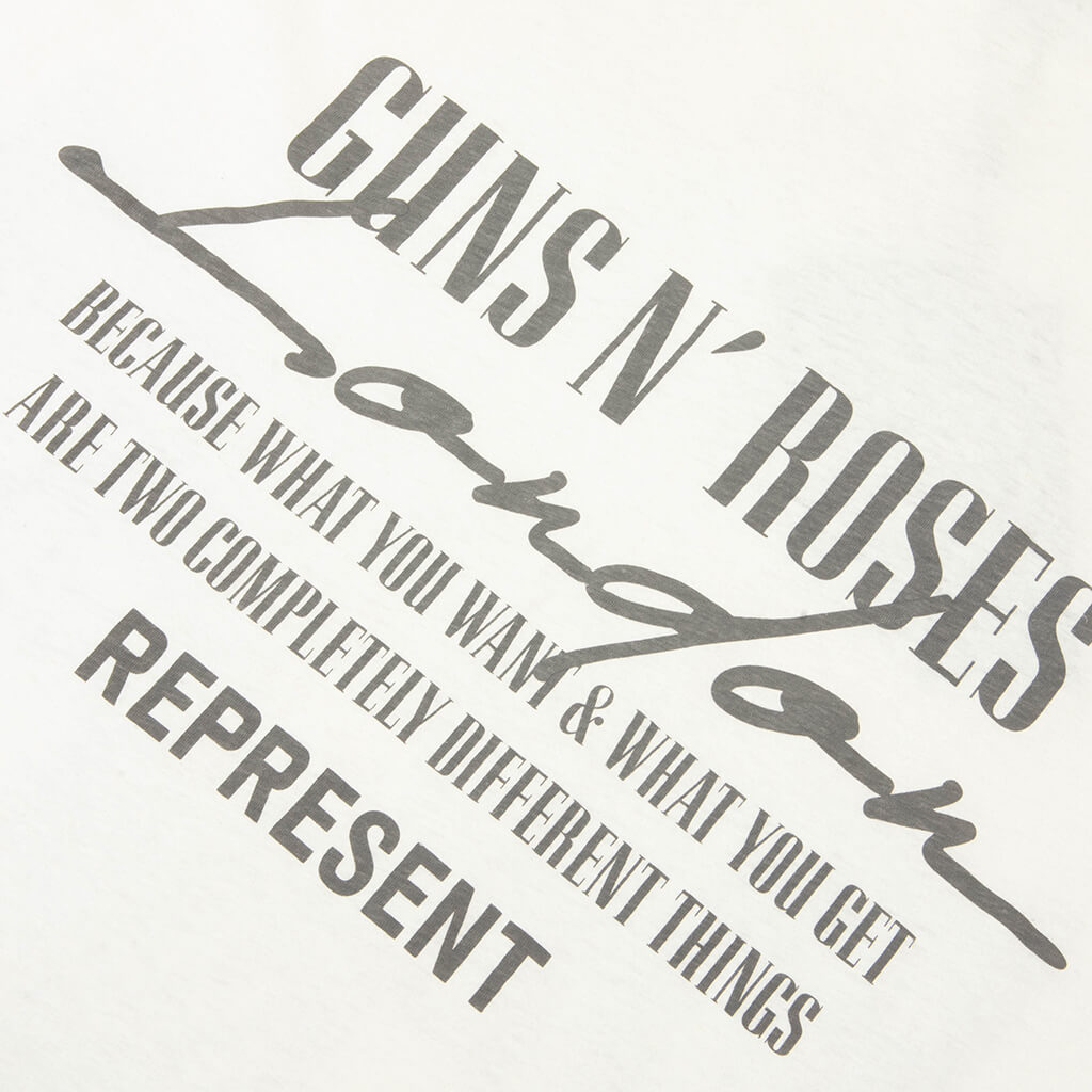 洋楽 TE: What You Represent? Represent x Guns N' Roses Cross T-Shirt - Washed Ecru – Feature