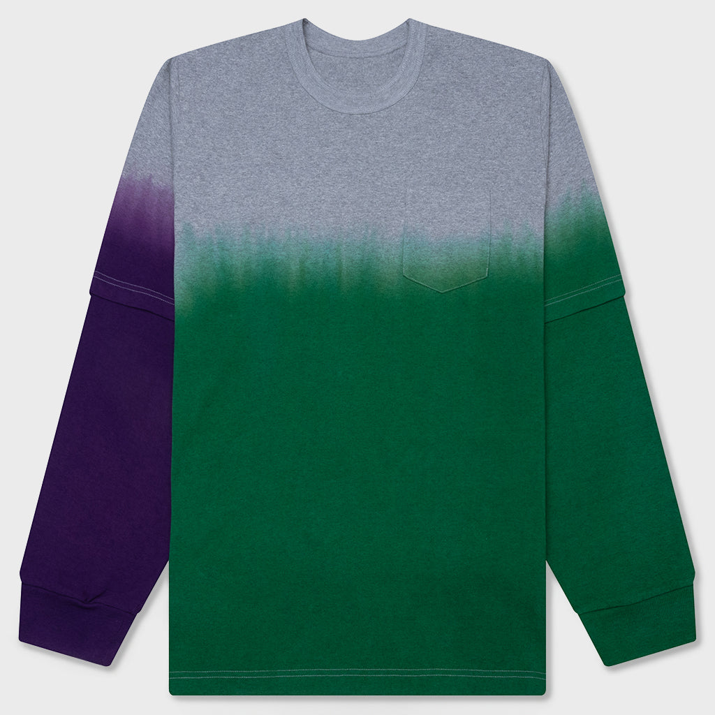 Garment Dye Cotton Jersey L/S T-Shirt - Green