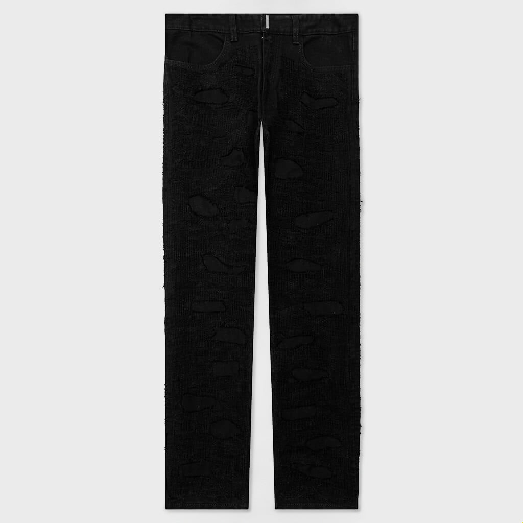 Slim Fit 5 Pocket Trousers - Black