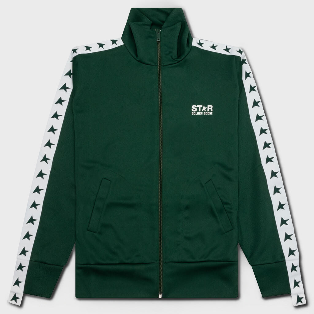 Women's Star Zipped Track Jacket - Bright Green