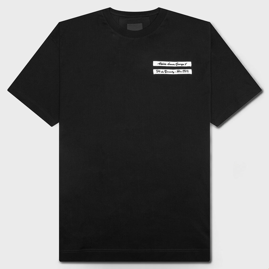 Gros Grain in Cotton T-Shirt - Black