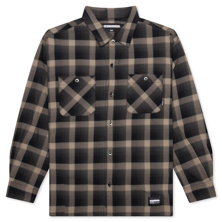 Half Hombre Check Shirt L/S - Beige – Feature