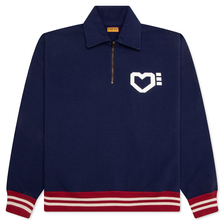 Half-Zip Sweatshirt - Navy – Feature