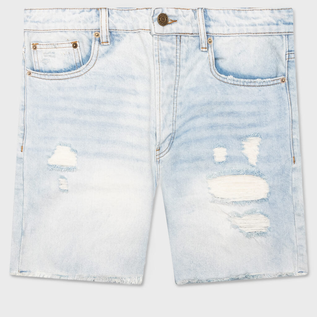 Ian Slim Denim Short - Vintage Light Blue