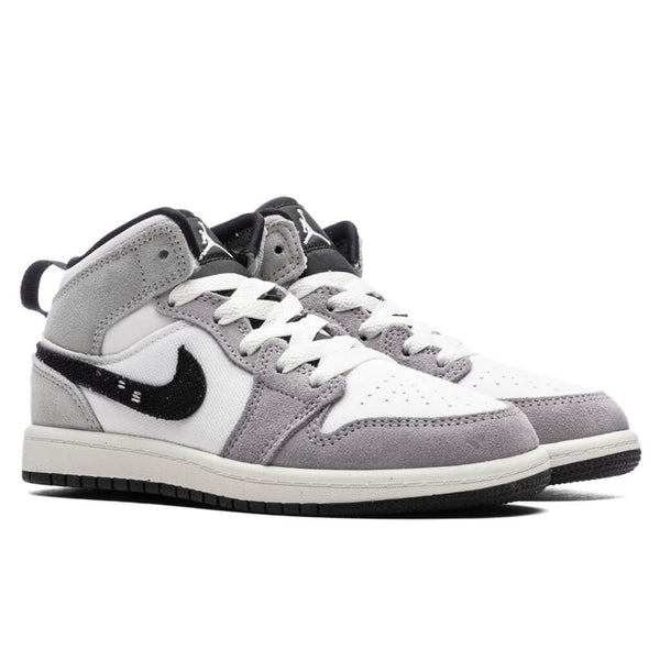 Air Jordan 1 Mid SE (PS) - Cement Grey/Black/White – Feature