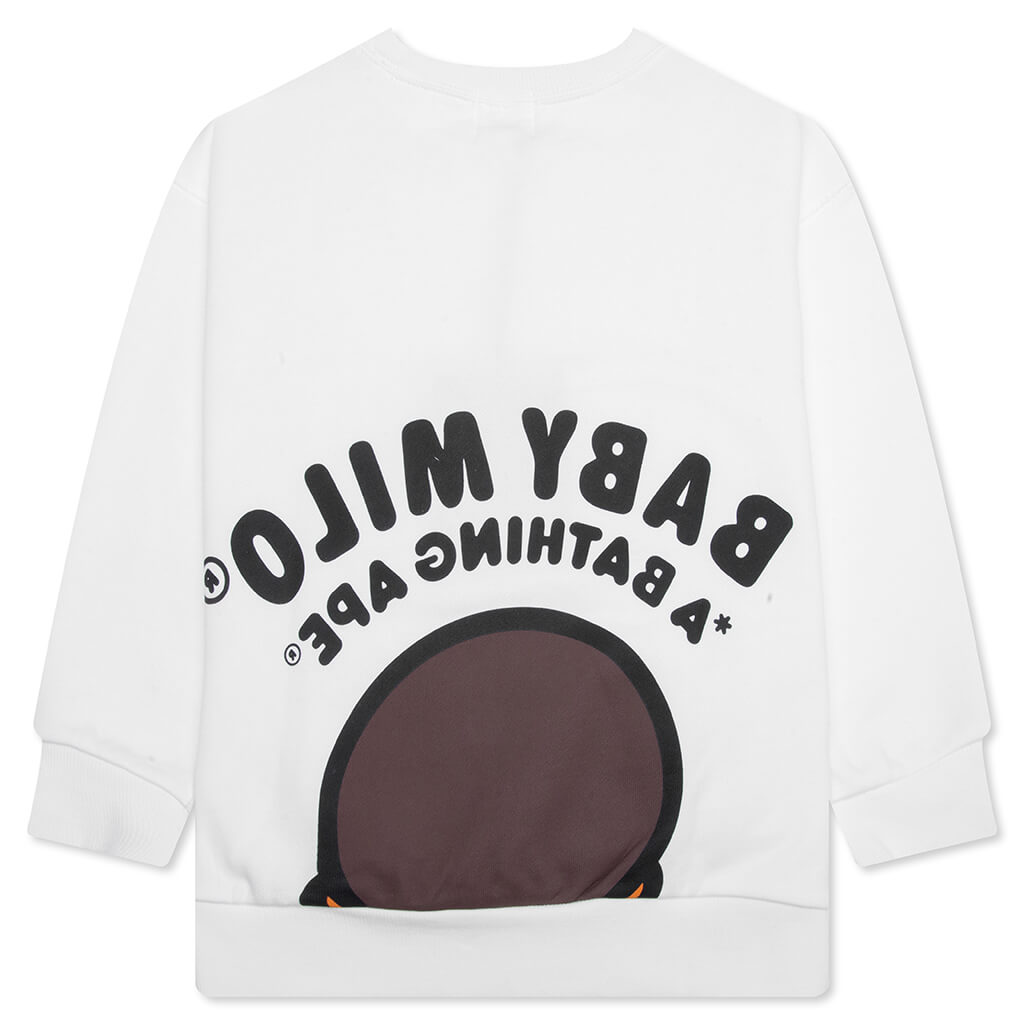 Kid's Baby Milo Relaxed Fit Crewneck Sweatshirt - White – Feature