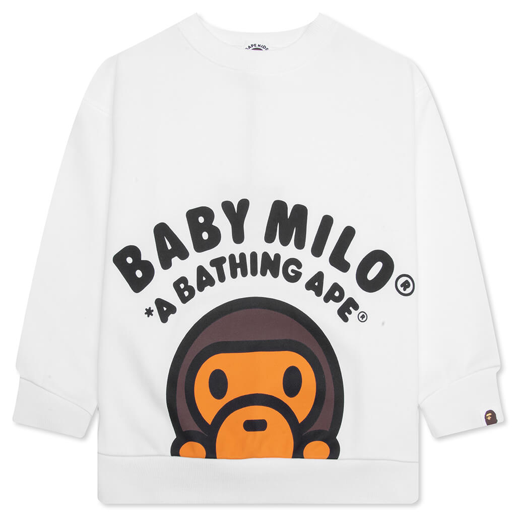 Kid's Baby Milo Relaxed Fit Crewneck Sweatshirt - White – Feature
