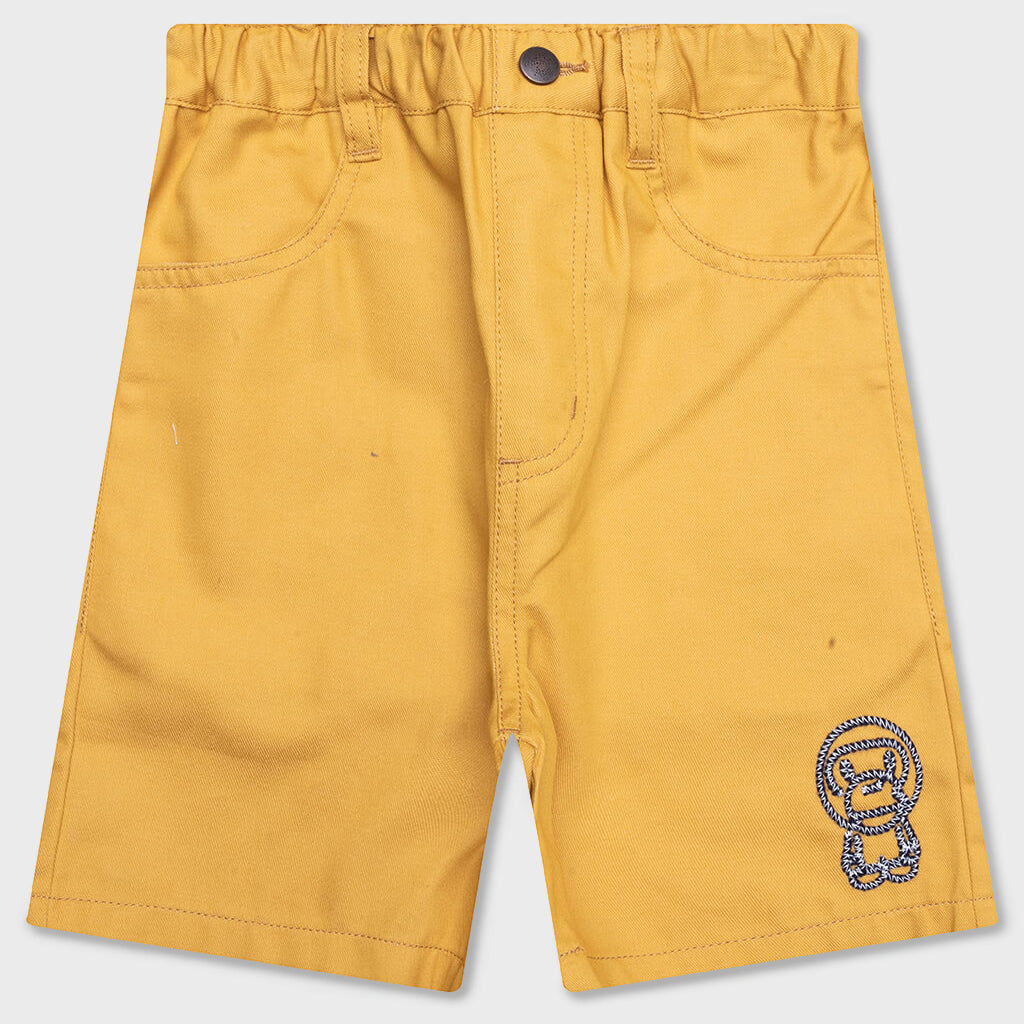 Kid's Baby Milo Rope Denim Shorts - Yellow