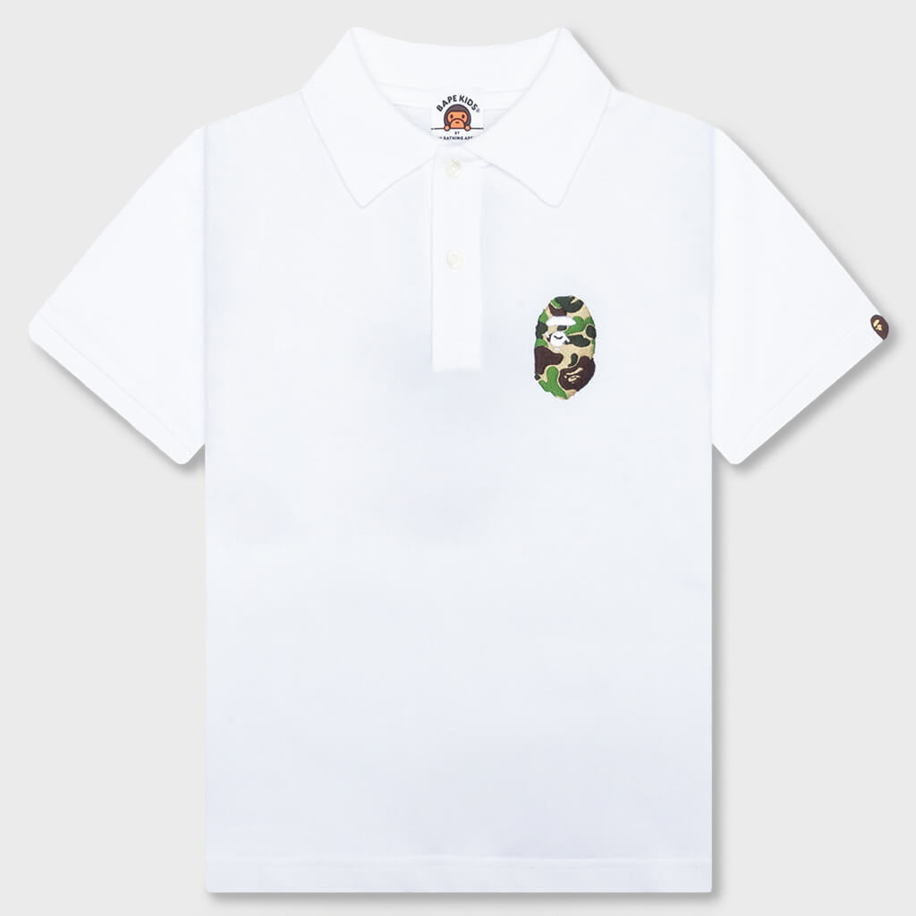 Kid's One Point Polo Shirt - White