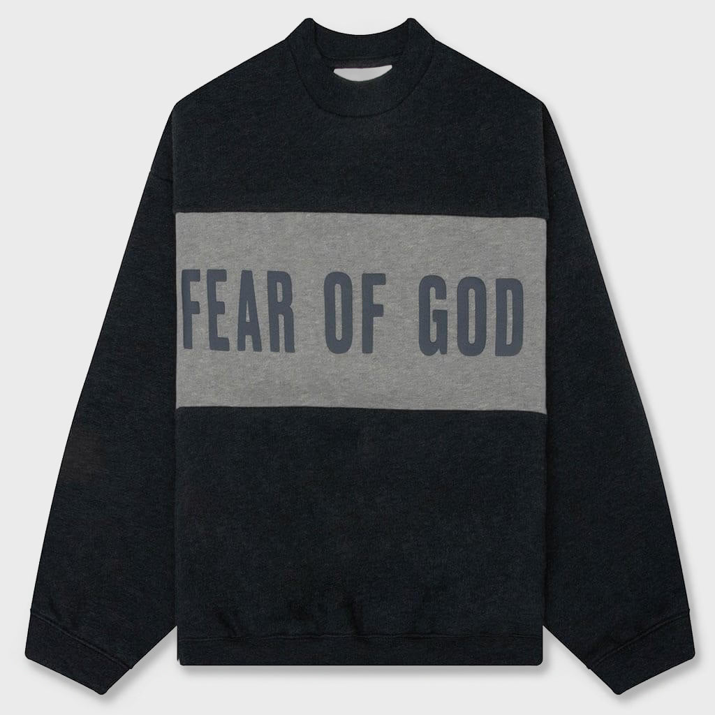 Kids Cropped Relaxed Panelled Sweatshirt - Iron Grey/Seal Heather