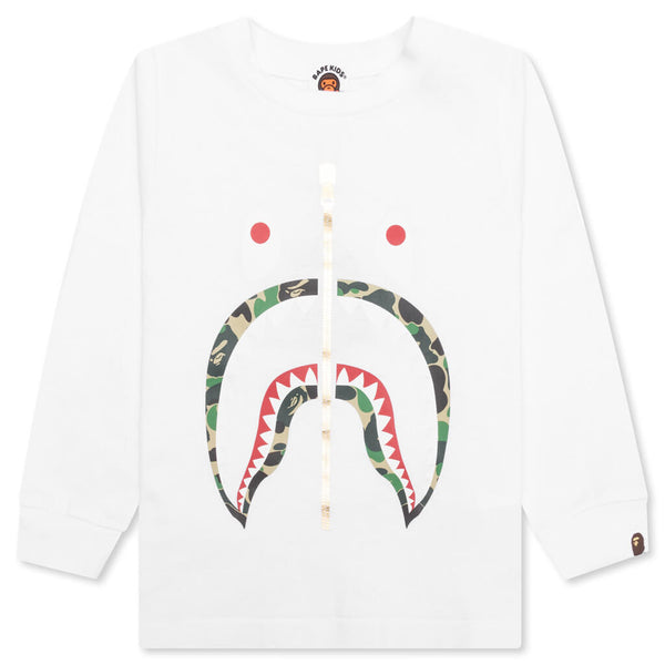 Kid's ABC Camo Shark L/S Tee - White/Green – Feature