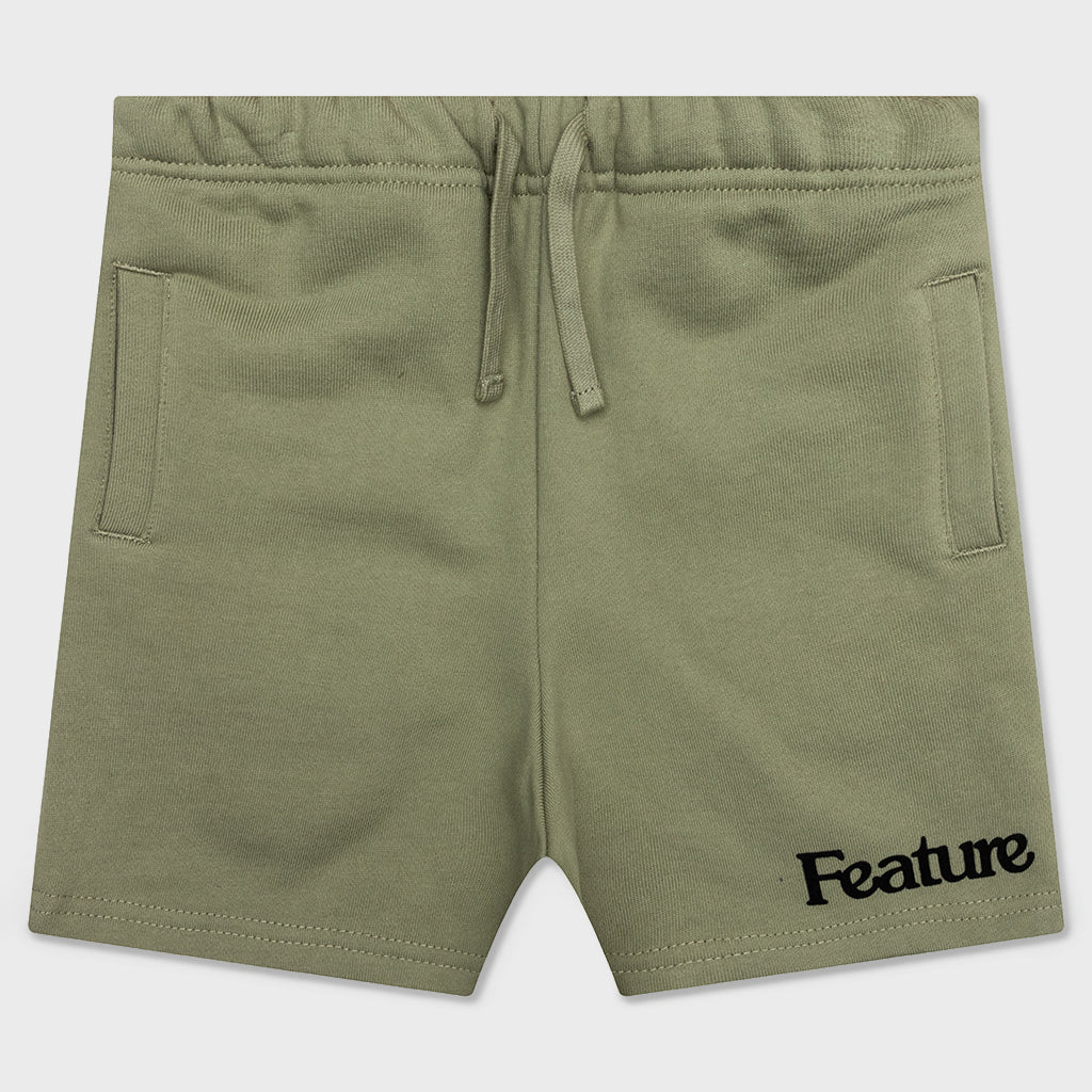 Kids Academy Sweatshorts - Oil Green