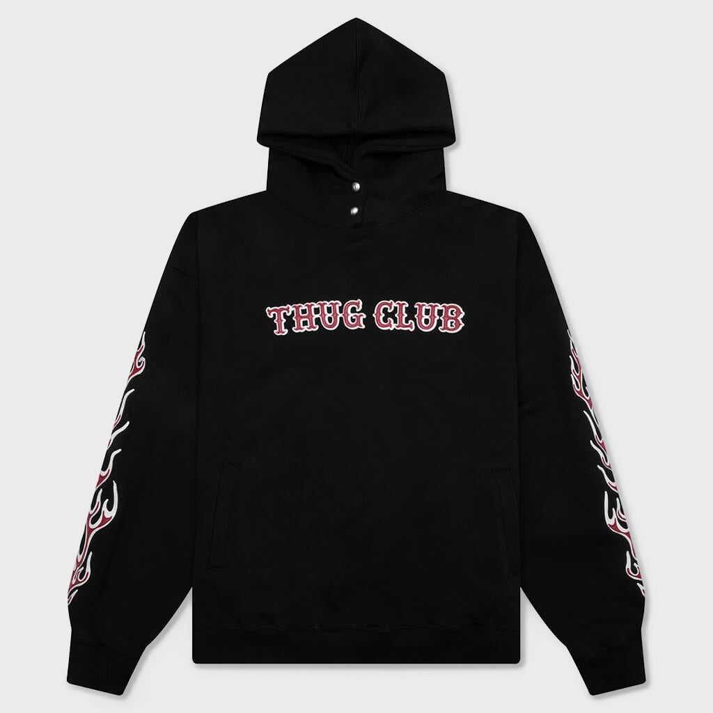 Leather Flame Hoodie - Black – Feature