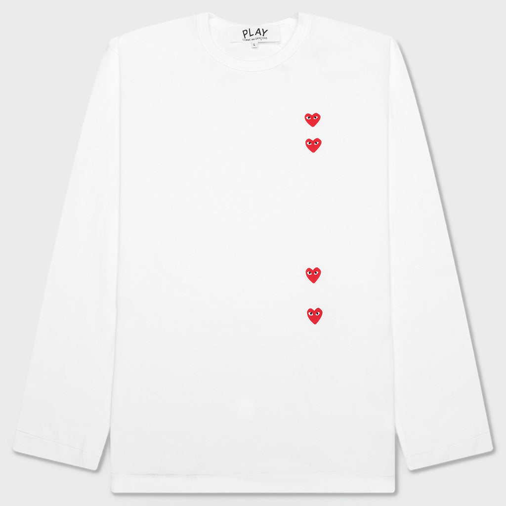 Logo Print Any Heart L/S T-Shirt - White
