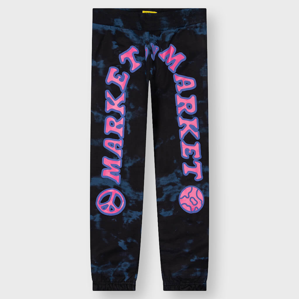 Cali Arc Peace Sweatpants - Navy Smoke Tie Dye