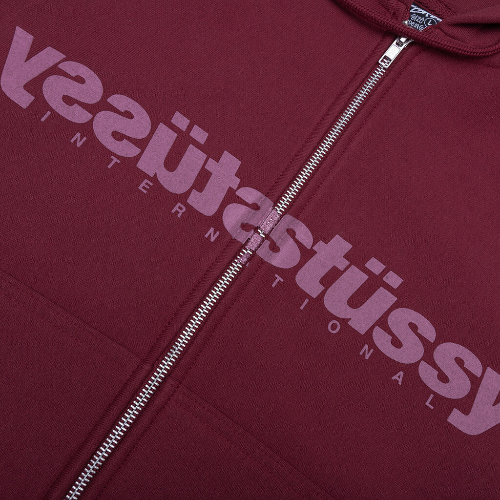 Stussy フルジップフーディ ワインレッド Basic Stüssy Zip Hoodie – Wine | Sweats | Stüssy