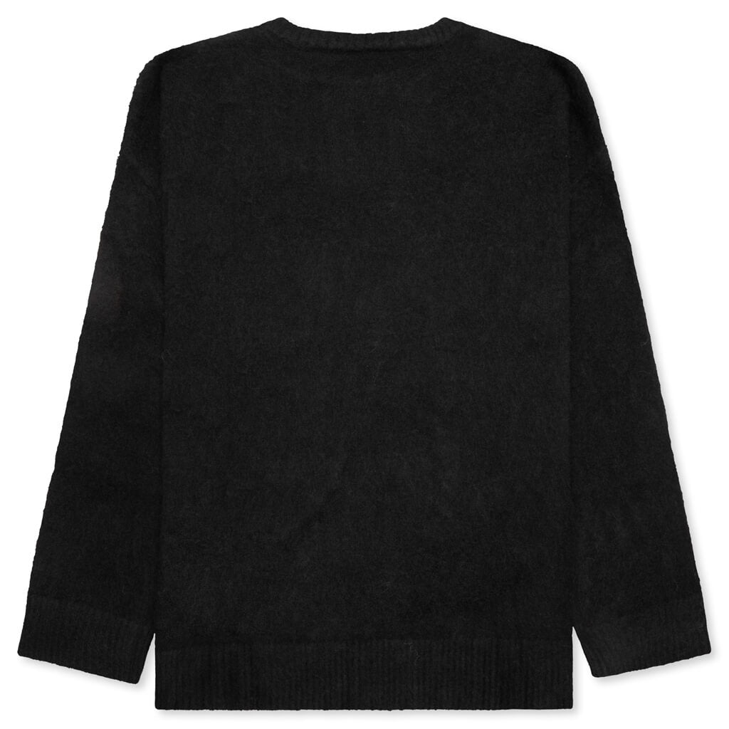 LIGHT KNIT LOGO SWEATER IN BLACK