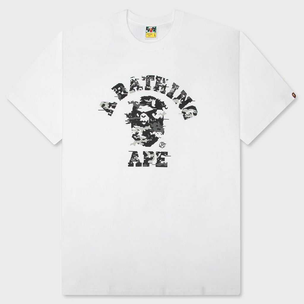 Multi Pixel Camo College Tee - White/Black – Feature