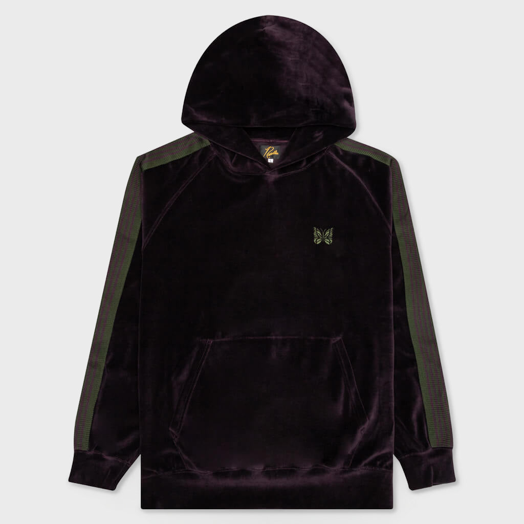 Velour Track Hoodie - Eggplant