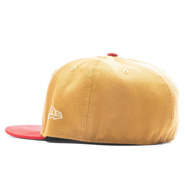 San Francisco 49ers Retro Patch 59FIFTY Fitted Hat - Cream/ Red 23 C/RED / 7 3/8