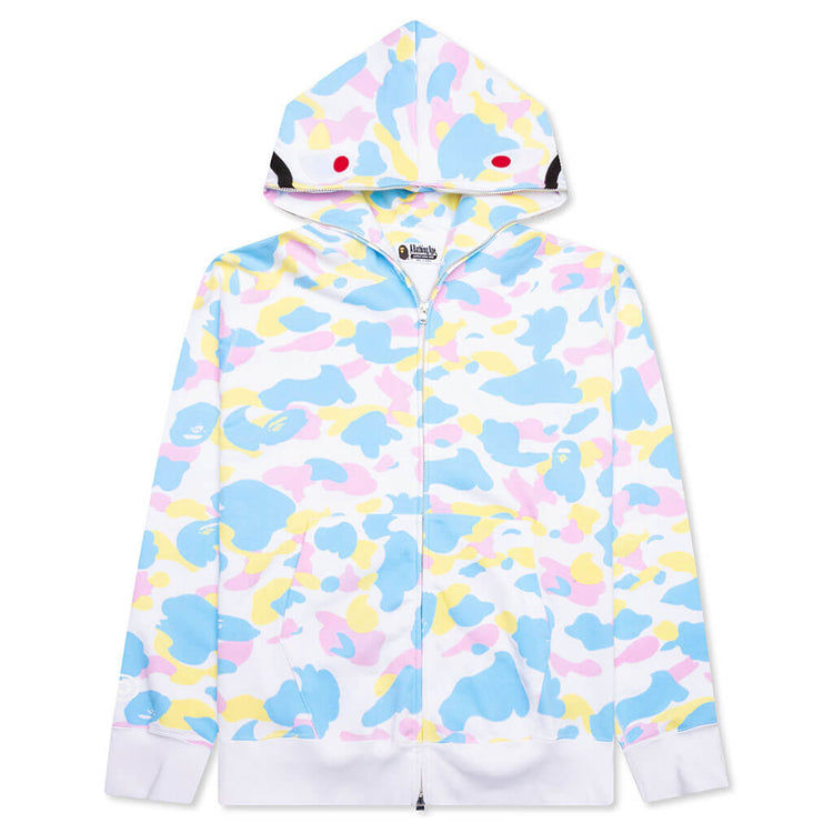 New Multi Camo 2nd Shark Full Zip Hoodie - White – Feature