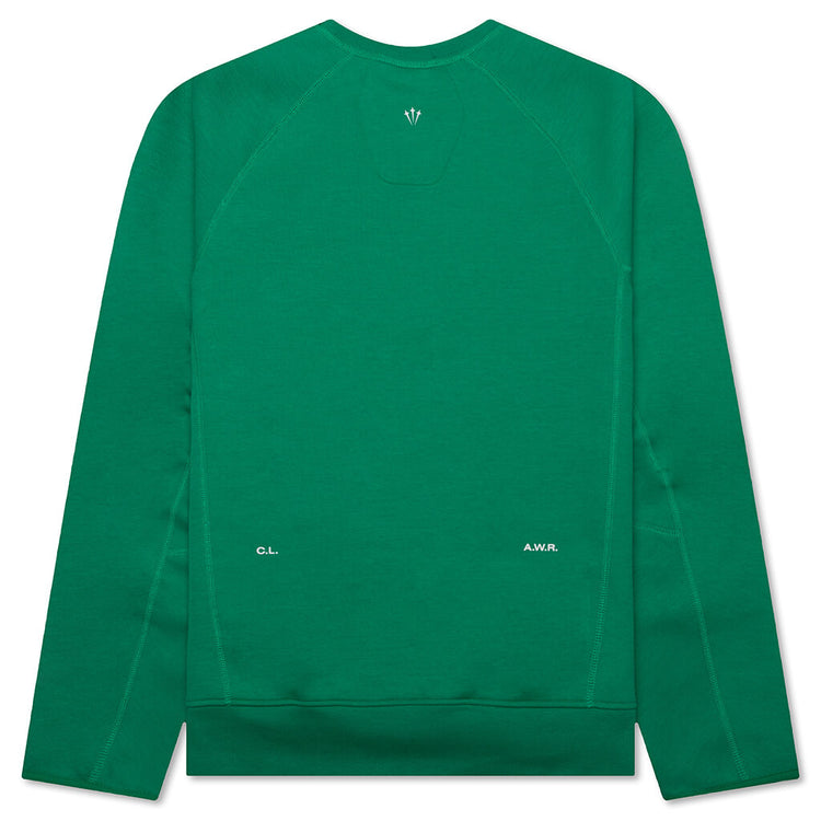 Nike X Nocta Tech Fleece Crew Stadium Greensail Feature 4778