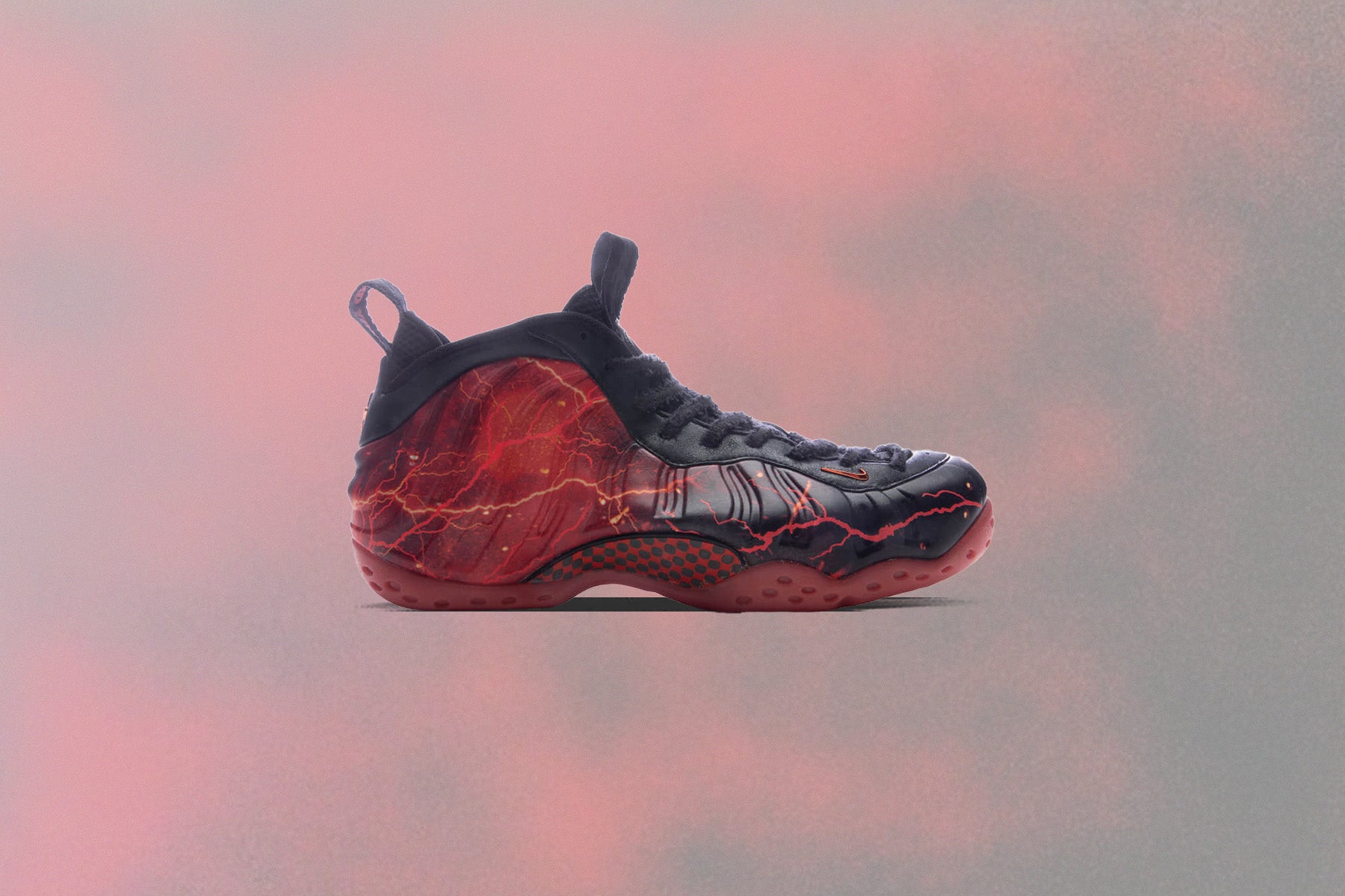 foamposite silver black habanero