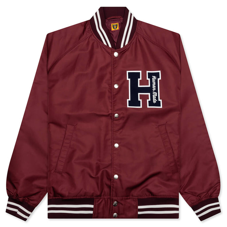 Nylon Stadium Jacket - Burgundy – Feature 