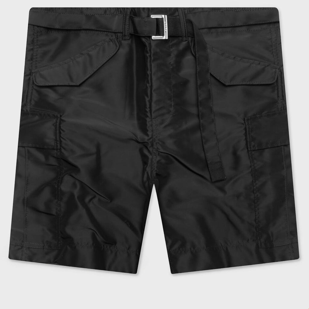 パンツ SACAI Black Nylon Twill Shorts size 4 Nylon Twill Shorts - Black – Feature