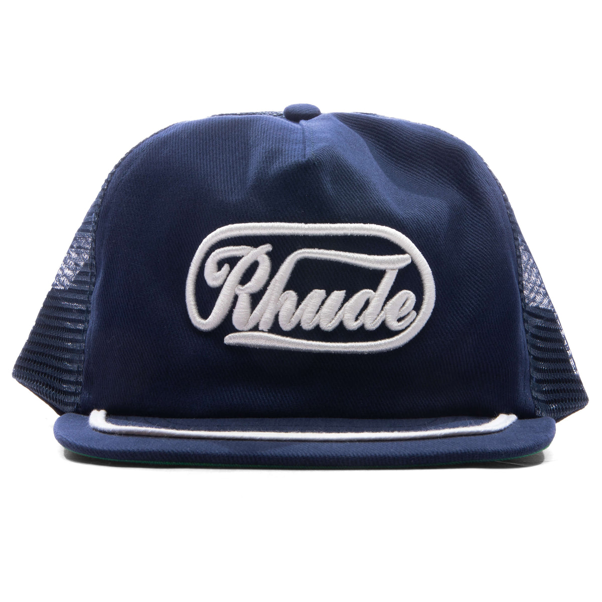 Rhude Logo-Patch Trucker Cap In Blue Rhude Patch Trucker Cap - Navy / White – Kith main image 4