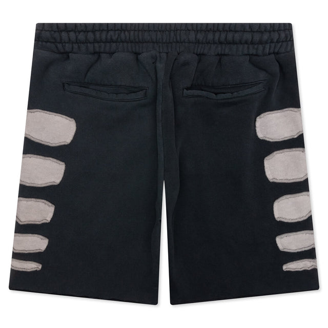 Patchwork Moto Short - Washed Black – Feature