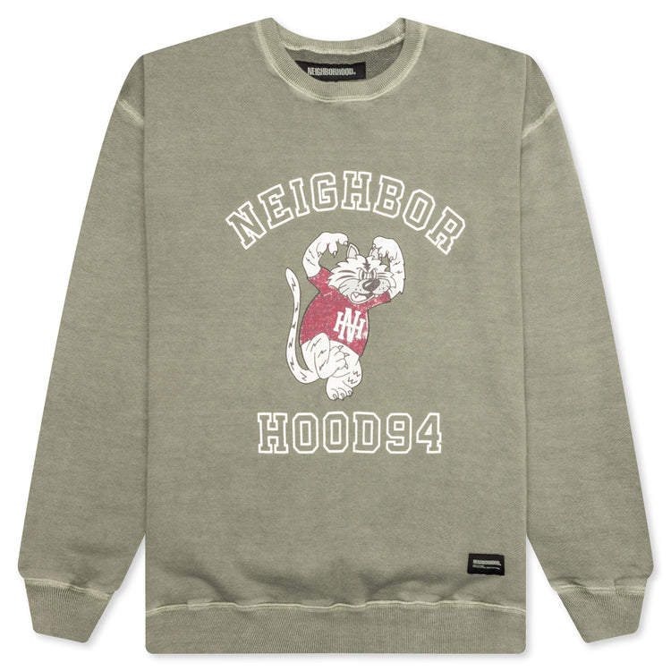 Pigment Dyed Sweat Shirt L/S - Olive – Feature
