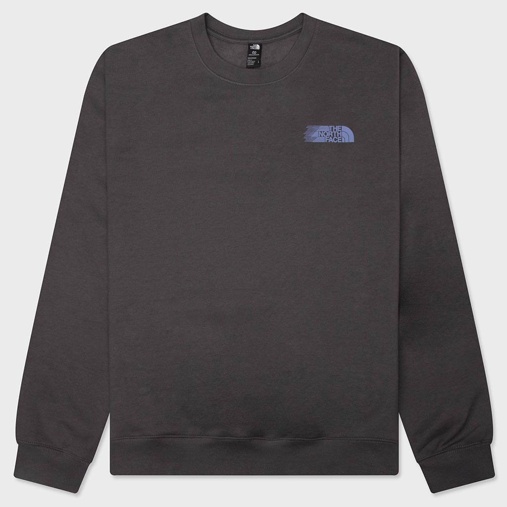 Retro Trail Relaxed Graphic Crew - Anthracite Grey