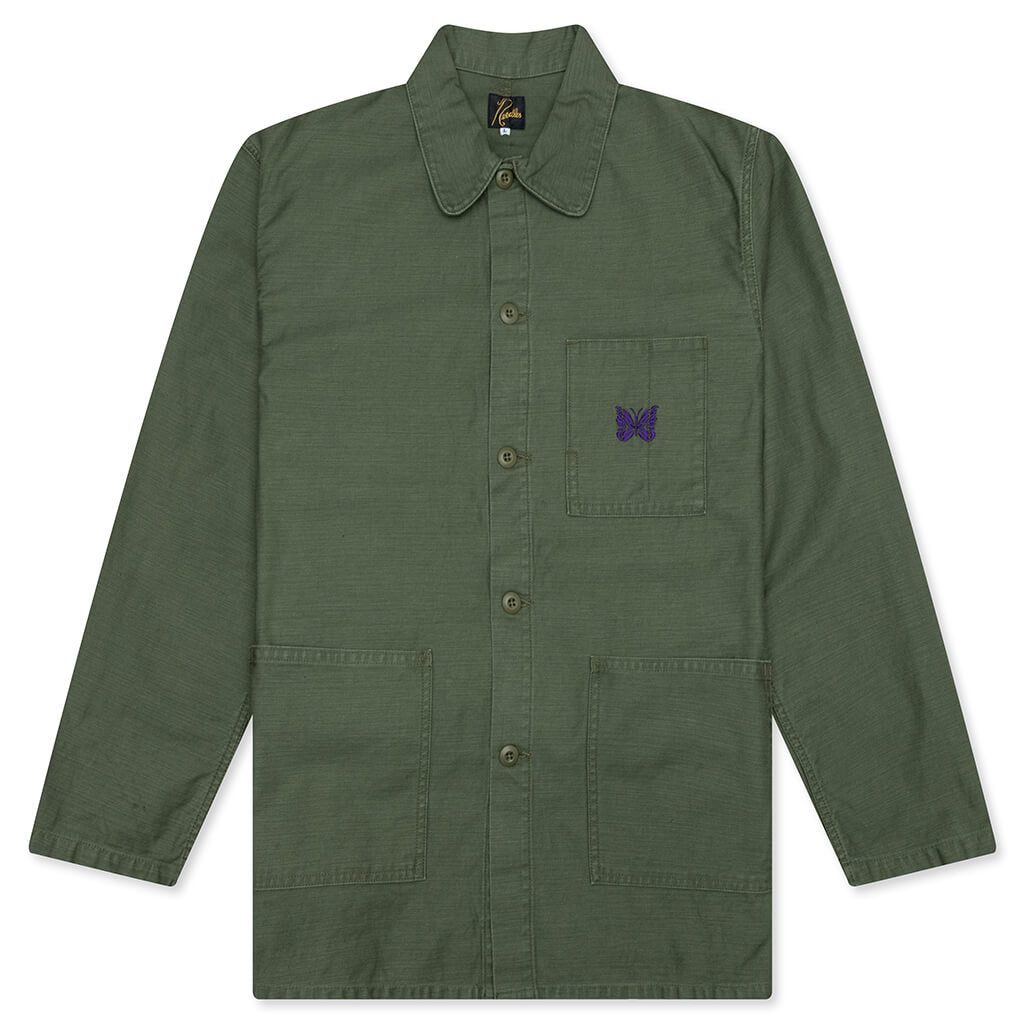 Reversed Sateen Coverall - Olive – Feature