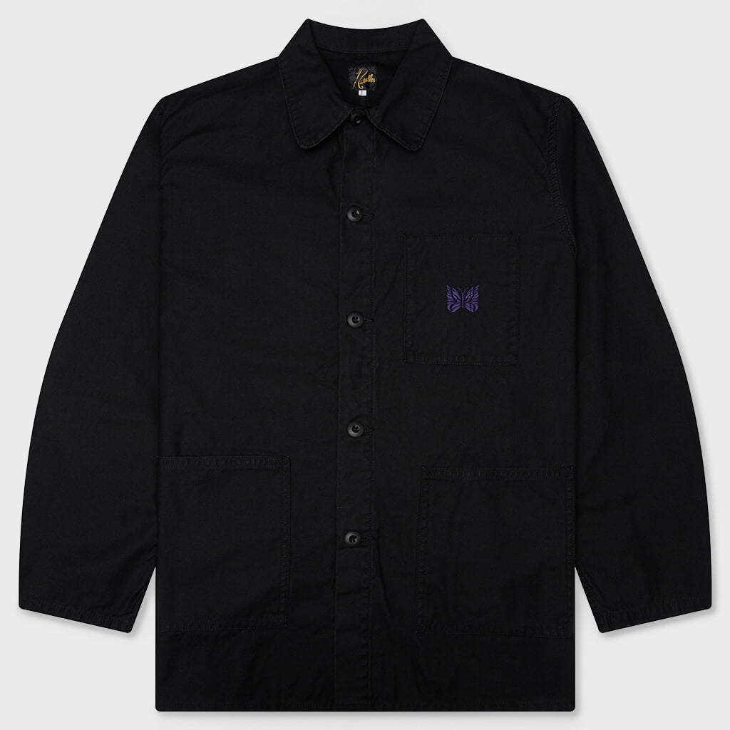 Reversed Sateen Coverall Jacket - Black