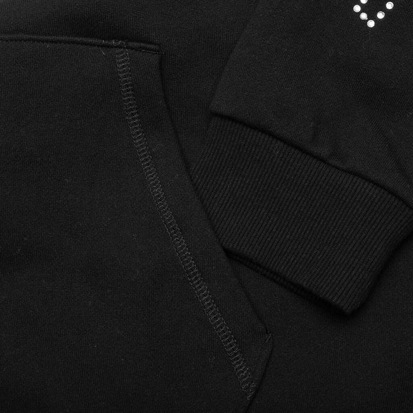 Hoodies and sweatshirts Awake NY Rhinestone Serif Zip Up Hoodie Washed  Black