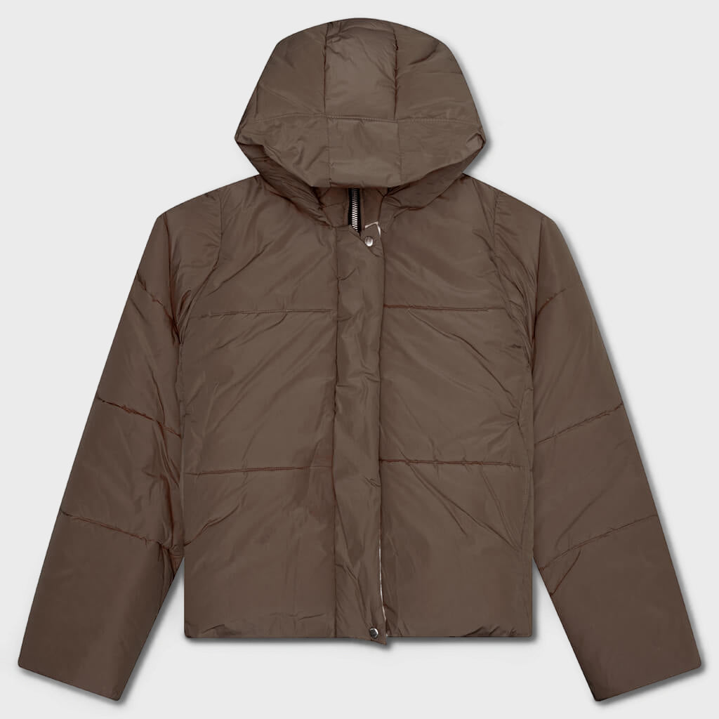 Logo Puffer Jacket - Brown
