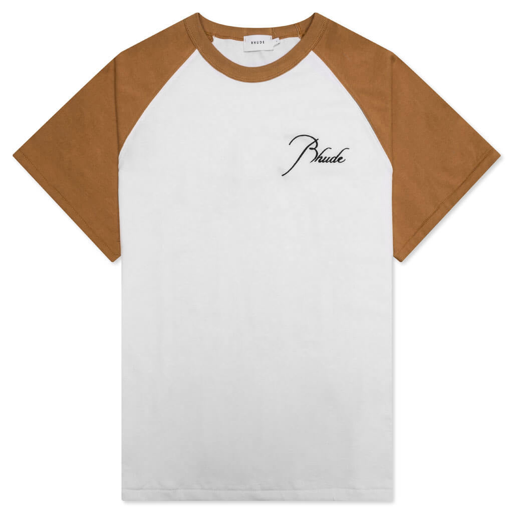 Raglan Tee - White/Sand – Feature
