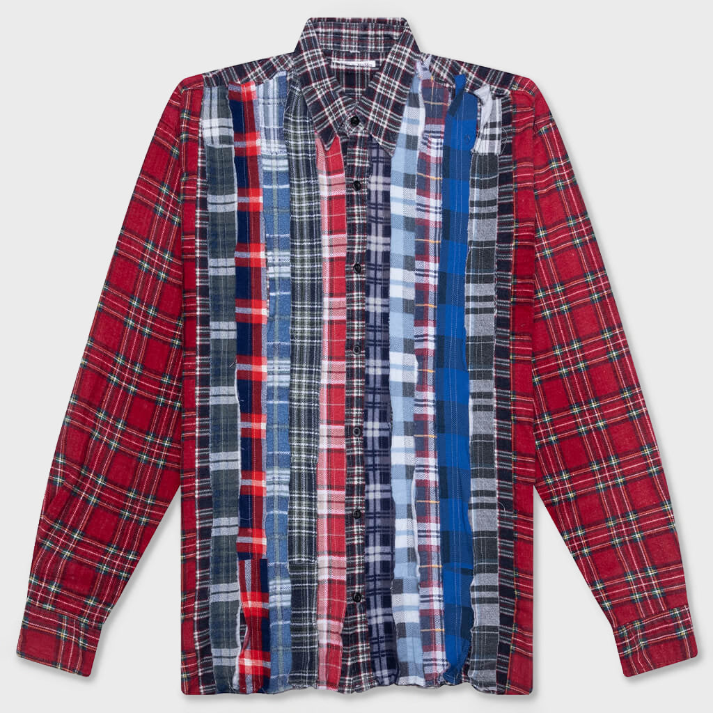 Ribbon Wide Flannel Shirt - Assorted