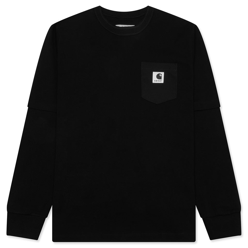 Carhartt WIP × sacai T-Shirt BLACK 3 Sacai Carhartt WIP T-shirt Black カーハート Tシャツ ブラック