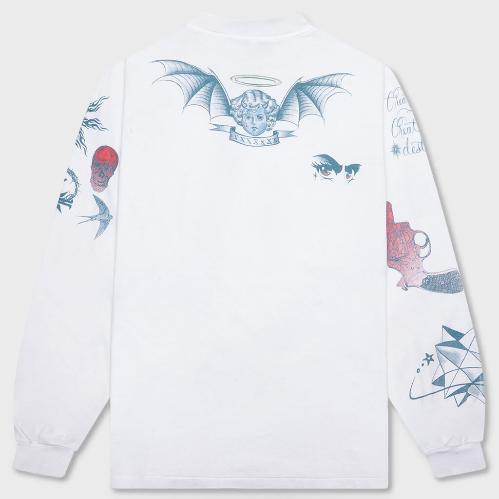 Saint M6 x Dr. Woo Tattoo L/S Tee - White – Feature