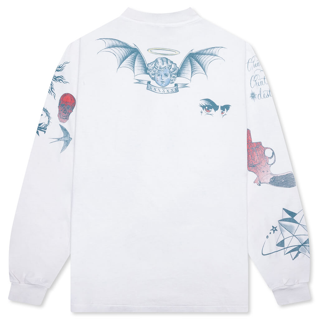 Saint M6 x Dr. Woo Tattoo L/S Tee - White – Feature