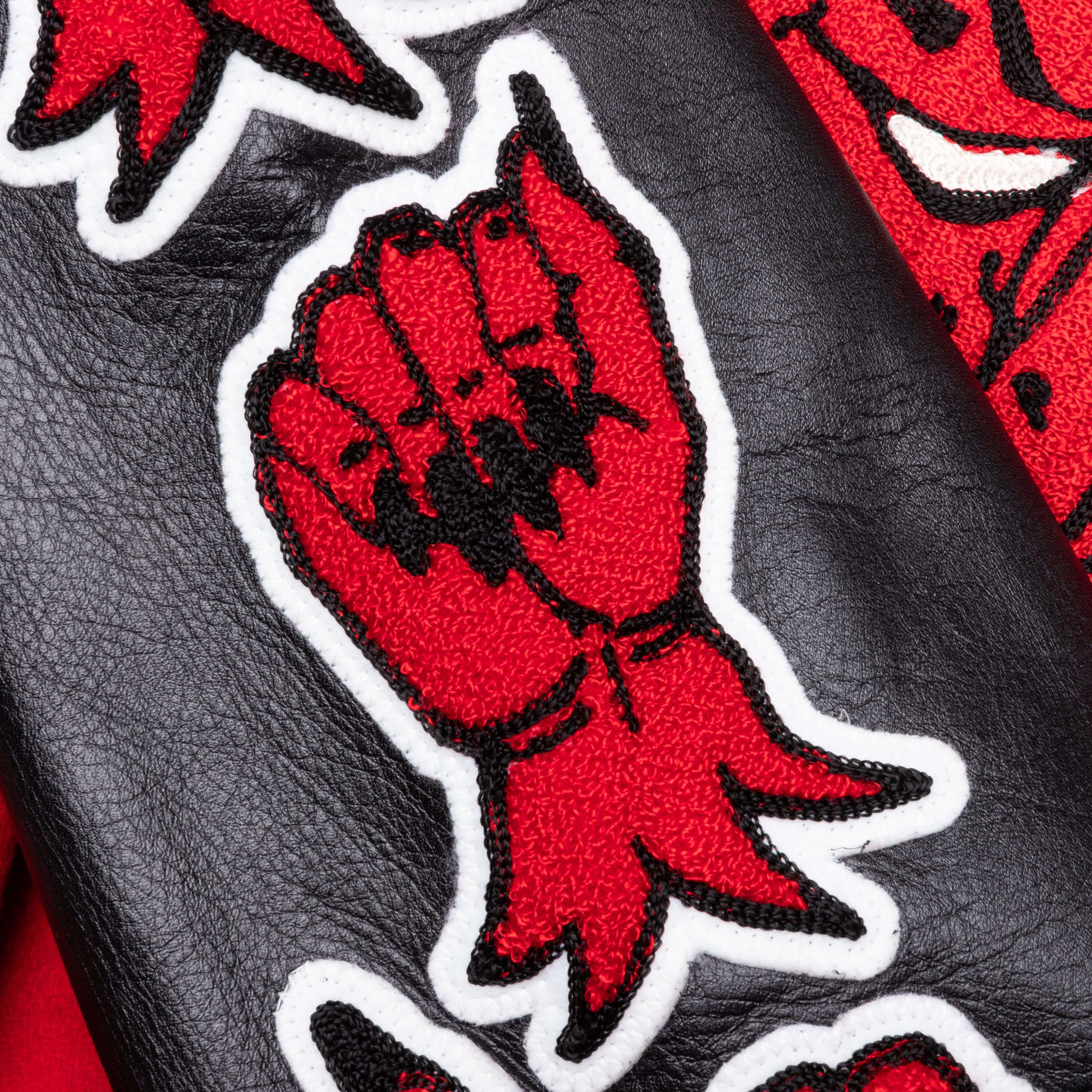 Saint Michael Devil Varsity Jacket - Red – Feature