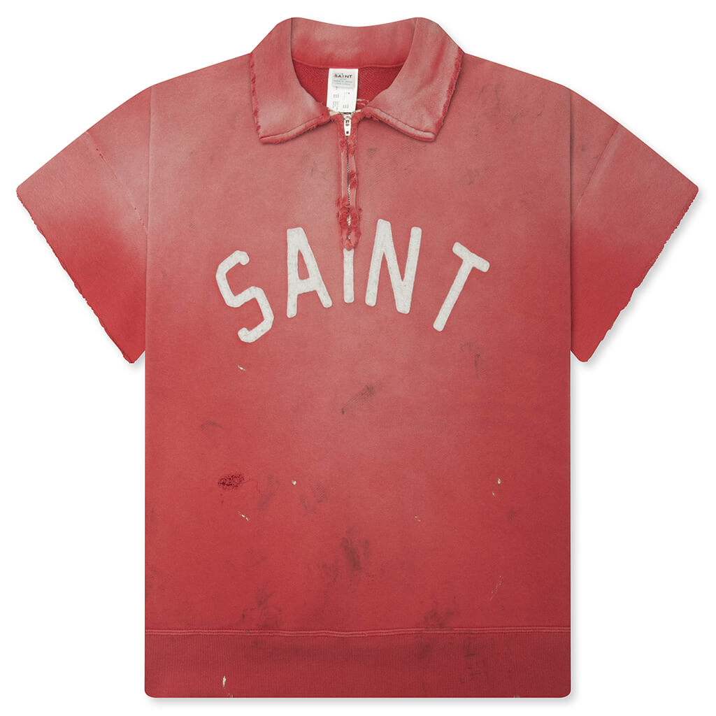 Saint S/S Half Zip Sweat Polo - Red – Feature