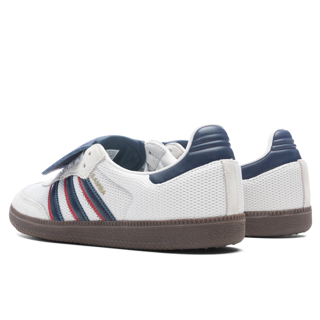 [ADIDAS] SAMBA LT CRYWHT/DARKBLUE/GUM5 ☆ Samba LT - Crystal White/Dark Blue/Gum – Feature