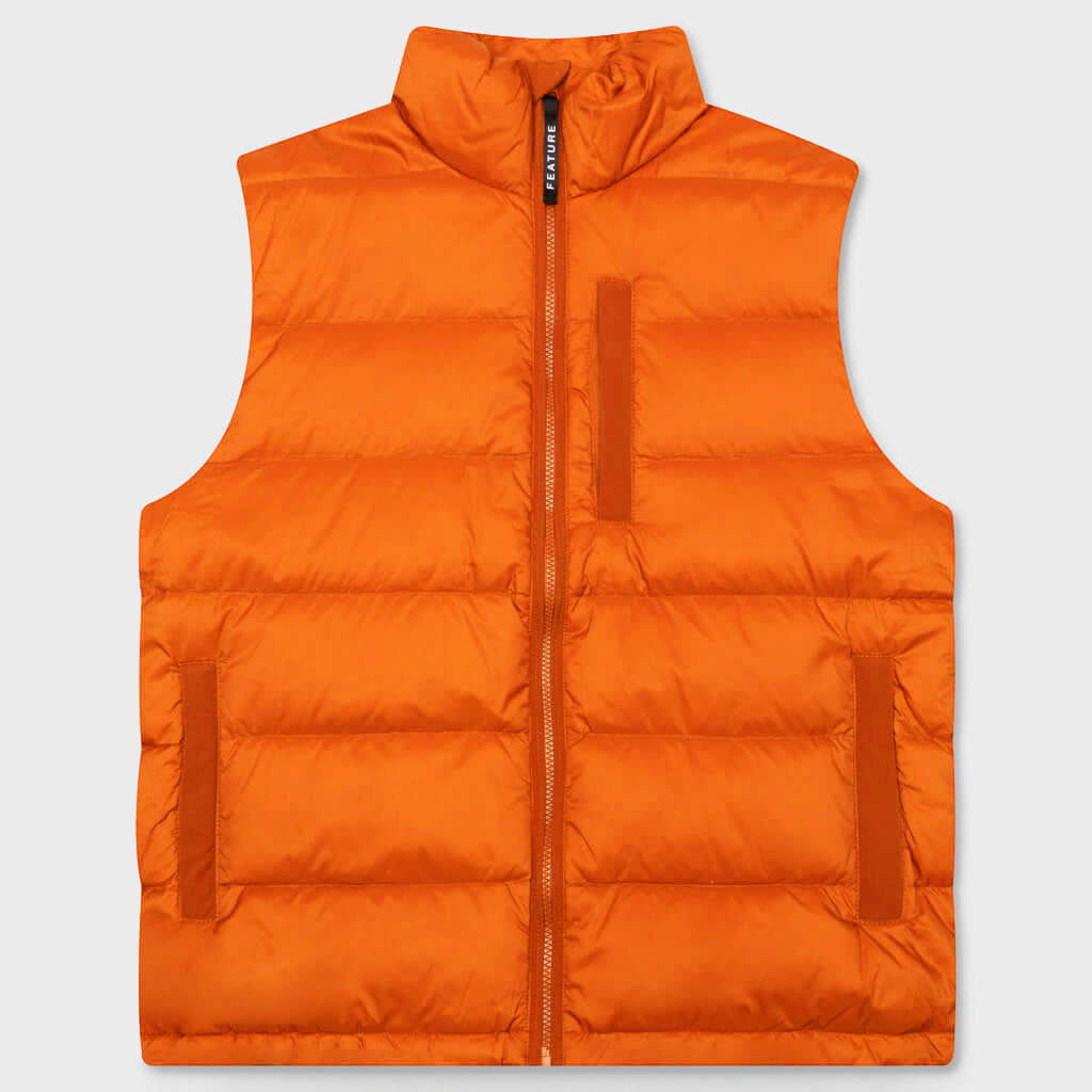 Sherman Convertible Puffer Vest - Burnt Orange