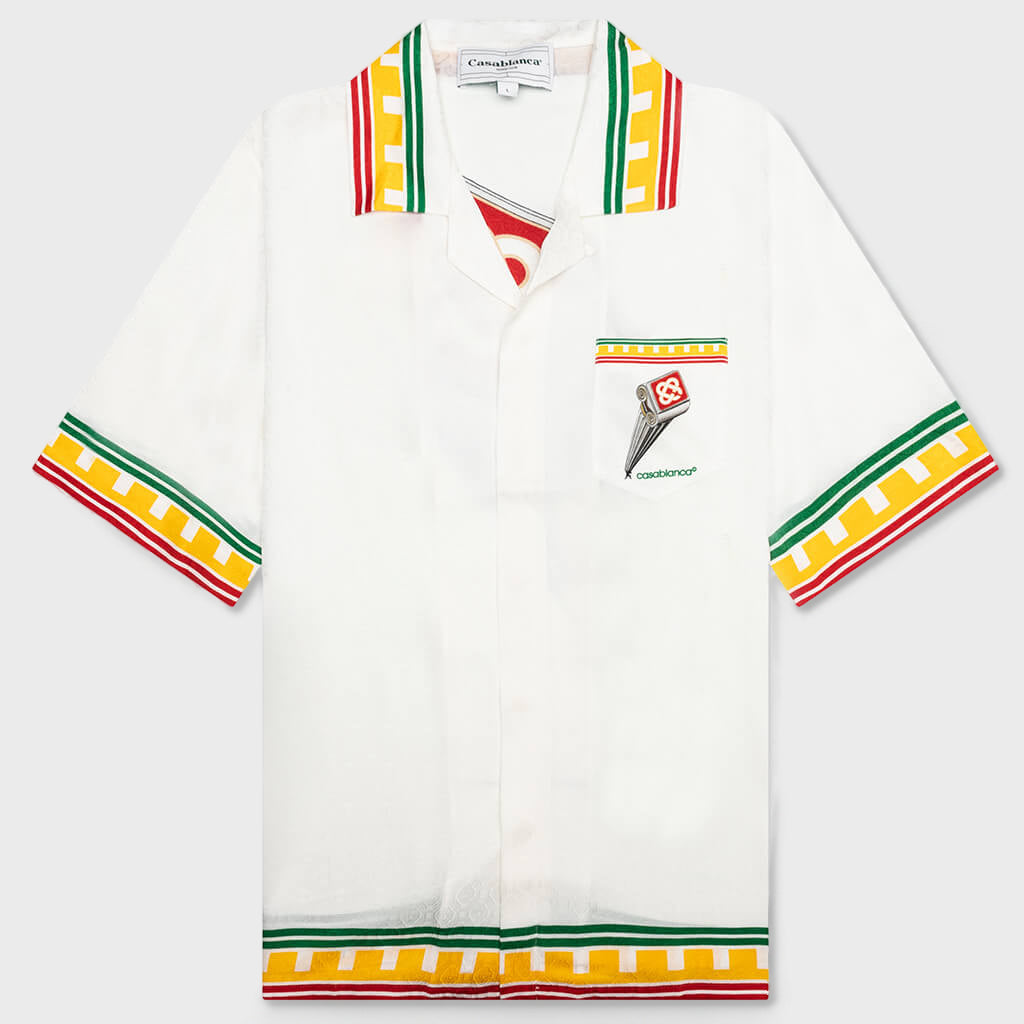 Short Sleeve Cuban Collar Shirt - White