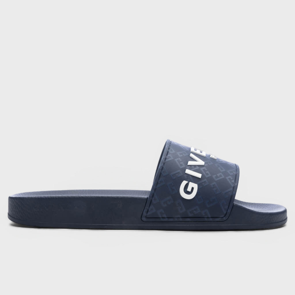Slide Flat Sandals - Dark Blue