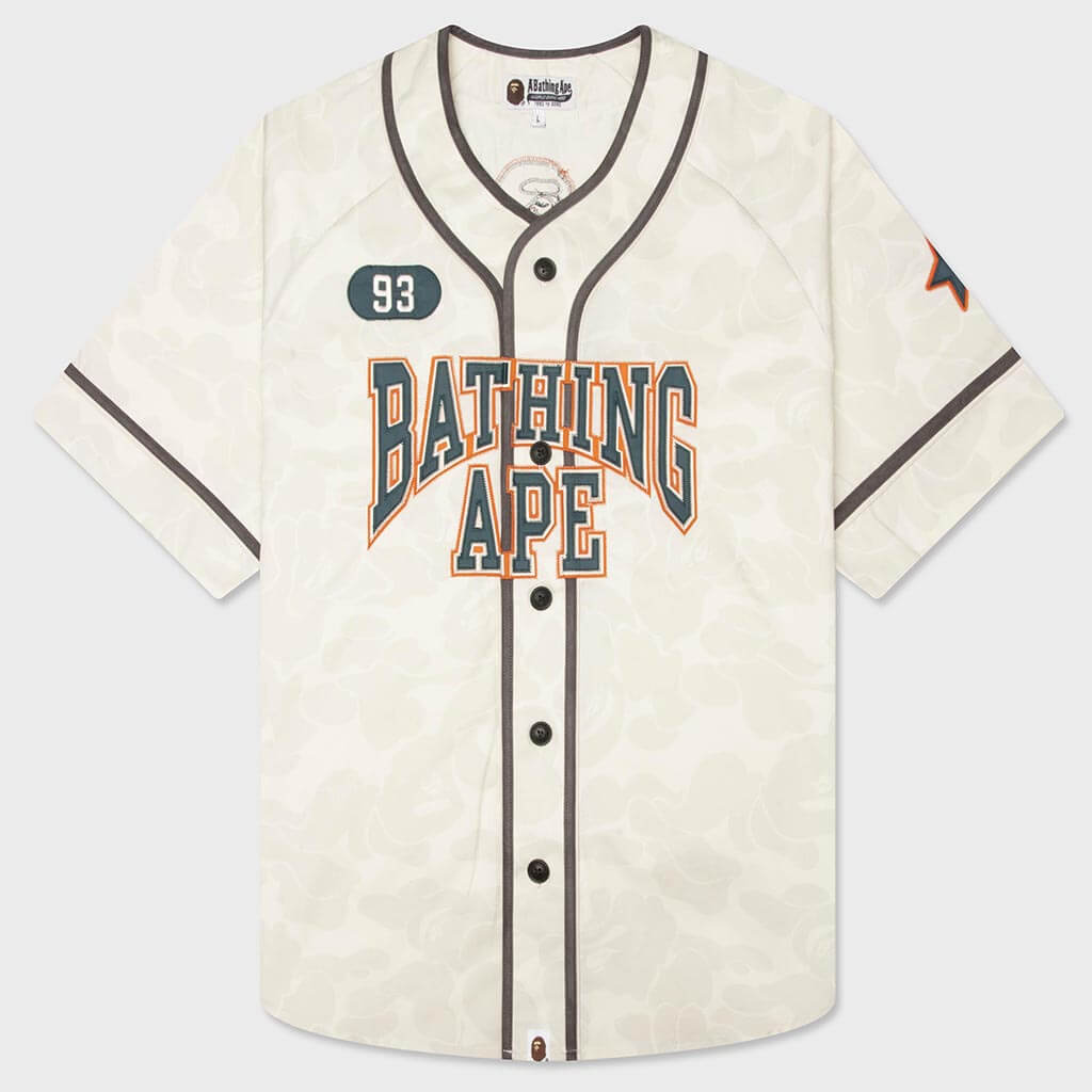 Solid Camo Multi Logo Baseball S/S Shirt - Ivory